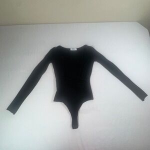 BAILEY 44 Black Long Sleeve Wrap Bodysuit X Small‎ Made in USA